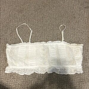 American Eagle Outfitters White Lace Cropped Cami